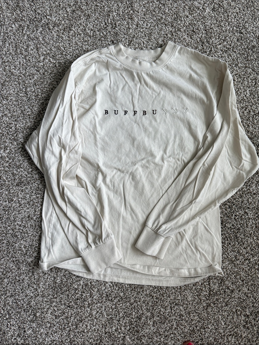 BuffBunny Long Sleeve Crewneck Tee - White